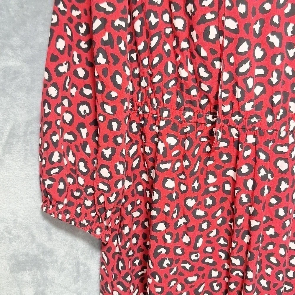 Old Navy Dress Midi Leopard Red